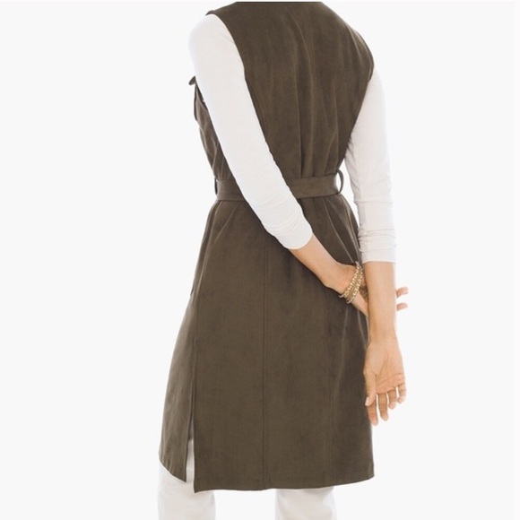 CHICO’S | Green Faux Suede Vest - Picture 3 of 8